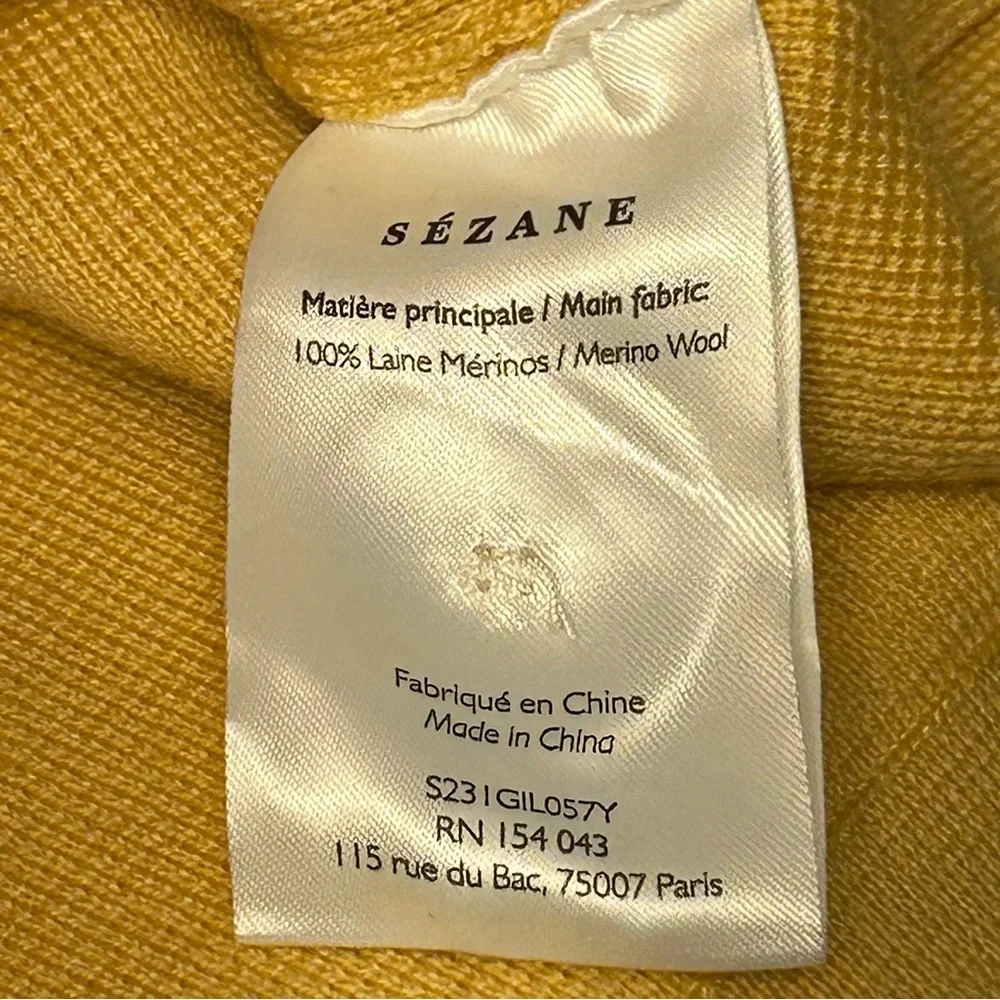 Sezane Yellow Cardigan Sweater - Picture 7 of 10